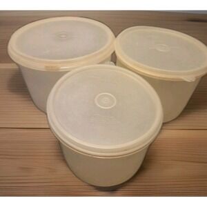 Vintage Tupperware Storage Canister Containers all w/ Lids Lot Stackables
